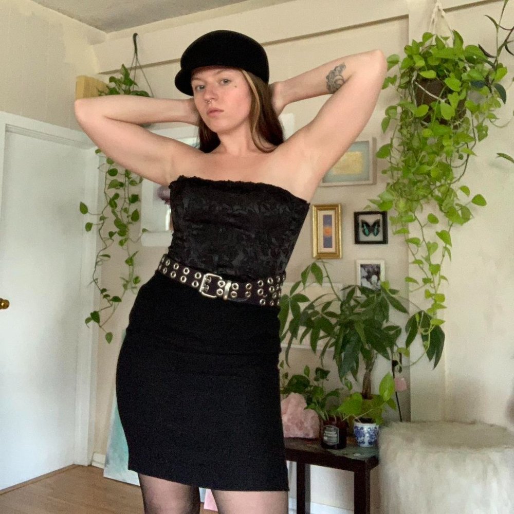 Black Wool Pencil Skirt